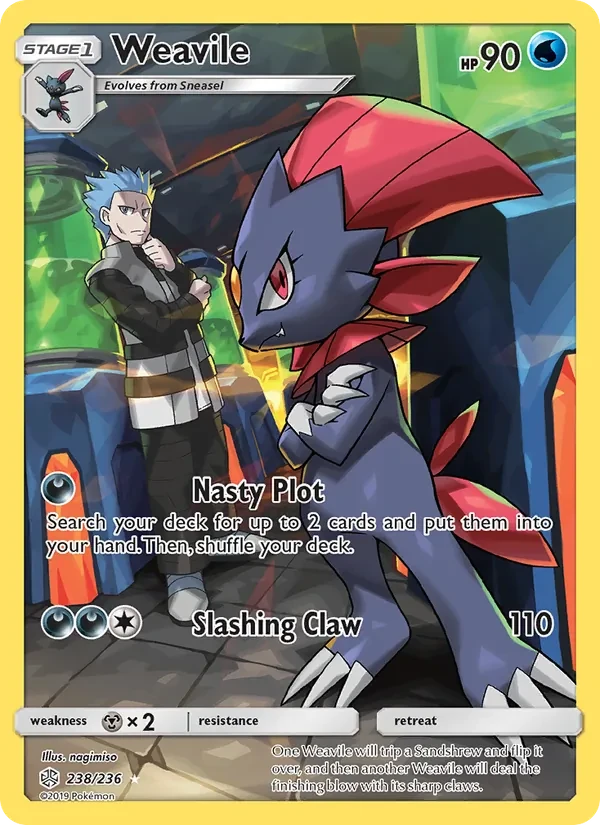 Weavile 238/236 Cosmic Eclipse Pokémon card