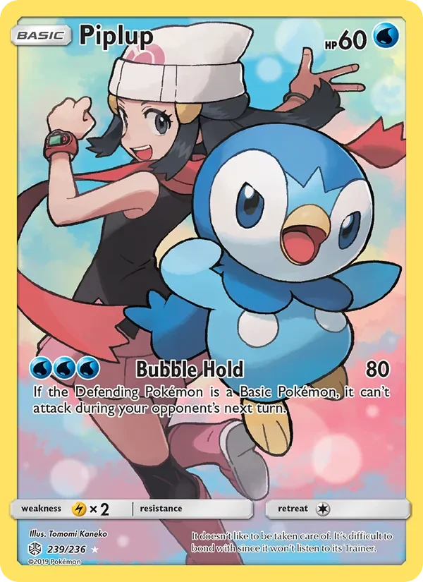 Piplup 239/236 Cosmic Eclipse Pokémon card