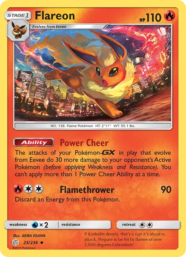 Flareon 25/236 Cosmic Eclipse Pokémon card