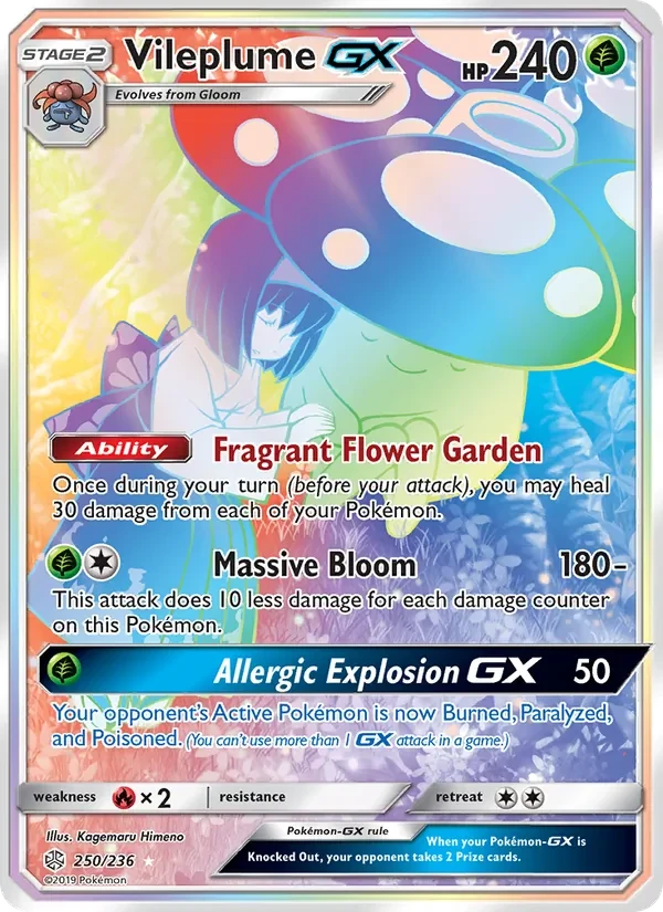 Vileplume GX 250/236 Cosmic Eclipse Pokémon card