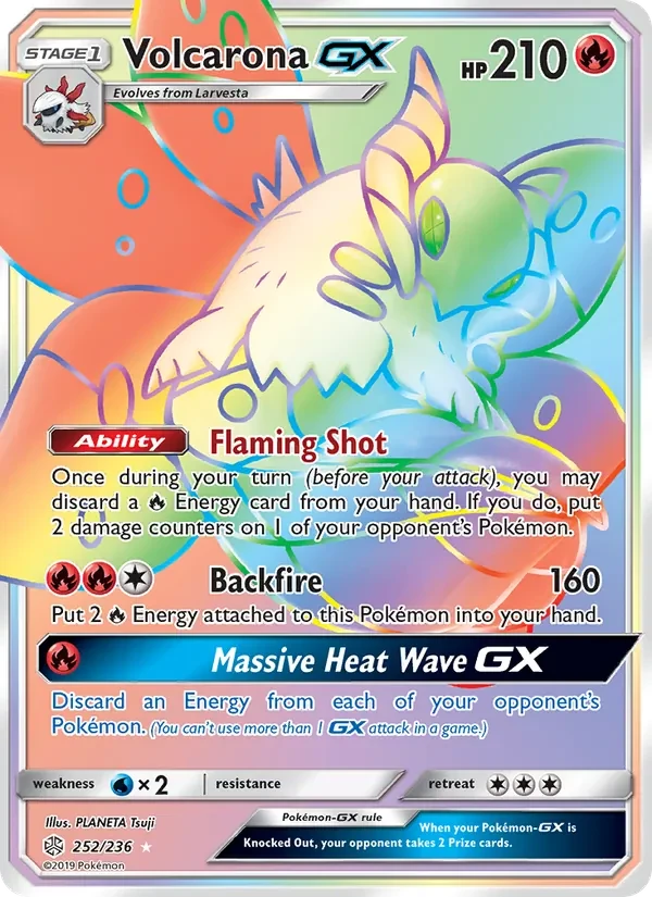Volcarona GX 252/236 Cosmic Eclipse Pokémon card