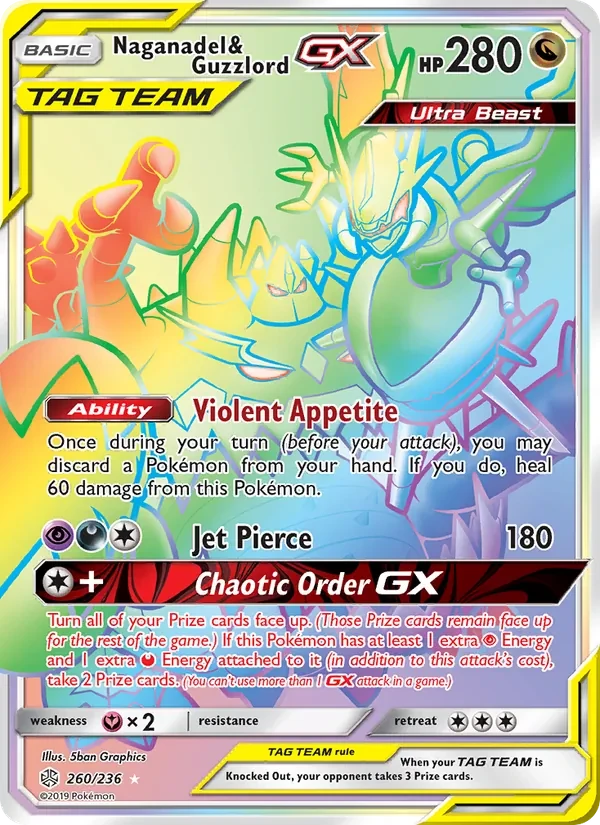 Naganadel & Guzzlord GX 260/236 Cosmic Eclipse Pokémon card