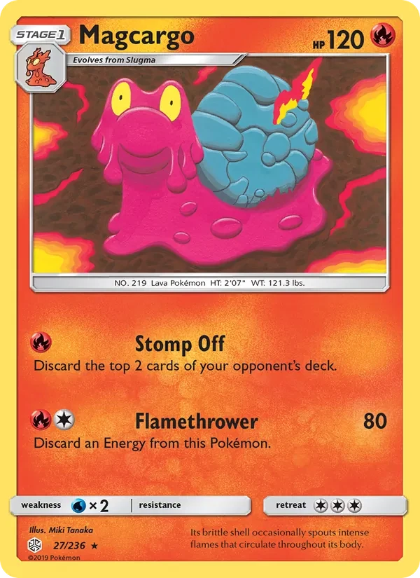 Magcargo 27/236 Cosmic Eclipse Pokémon card