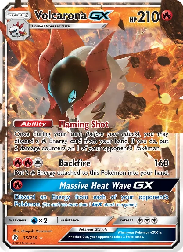 Volcarona GX 35/236 Cosmic Eclipse Pokémon Karte