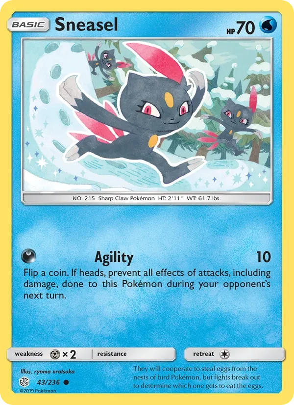 Carta Pokémon Sneasel 43/236 Cosmic Eclipse