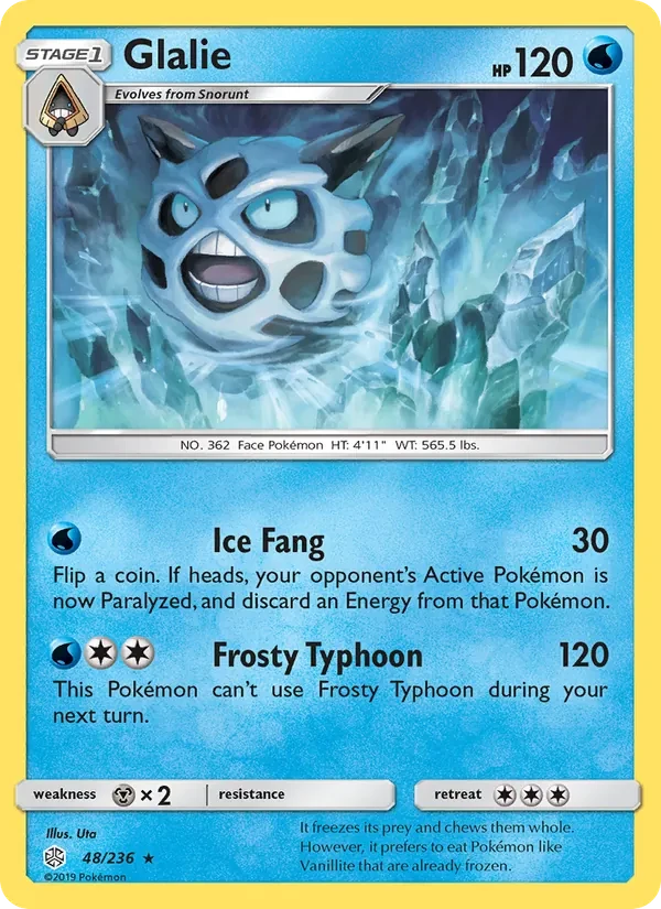 Glalie 48/236 Cosmic Eclipse Pokémon Karte