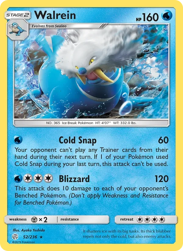 Walrein 52/236 Cosmic Eclipse Pokémon card