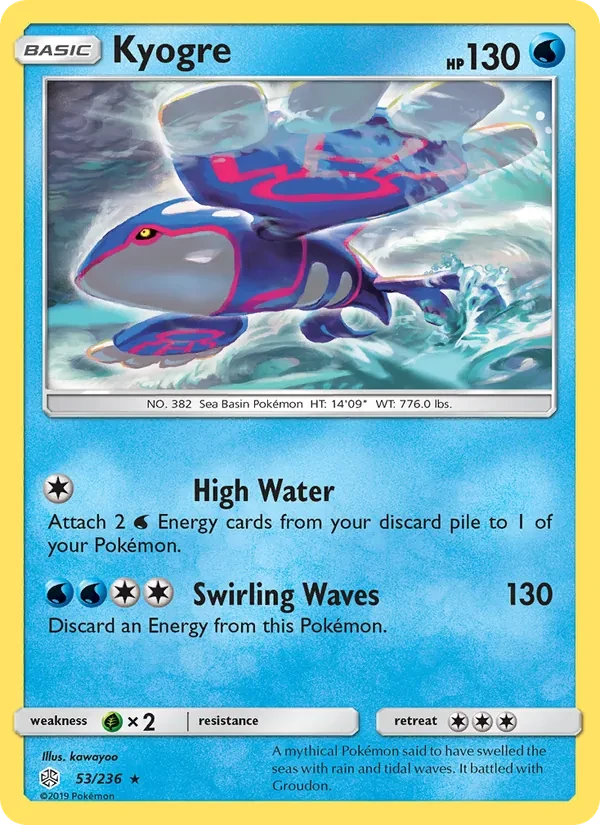 Kyogre 53/236 Cosmic Eclipse Pokémon card