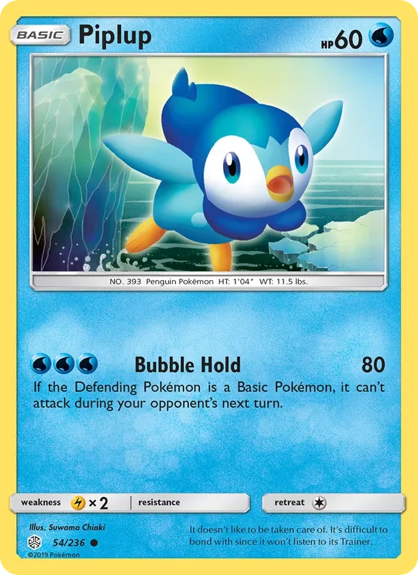 Piplup 54/236 Cosmic Eclipse Pokémon card