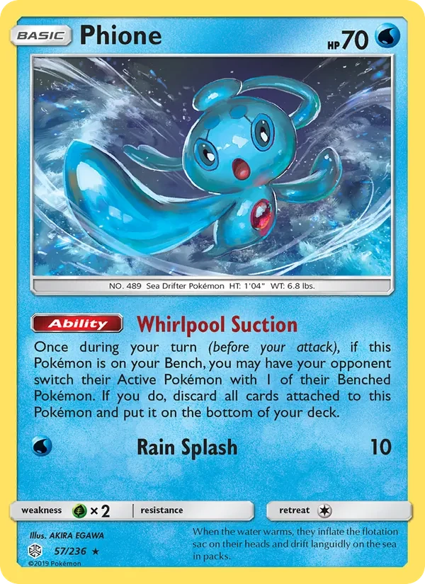 Phione 57/236 Cosmic Eclipse Pokémon card