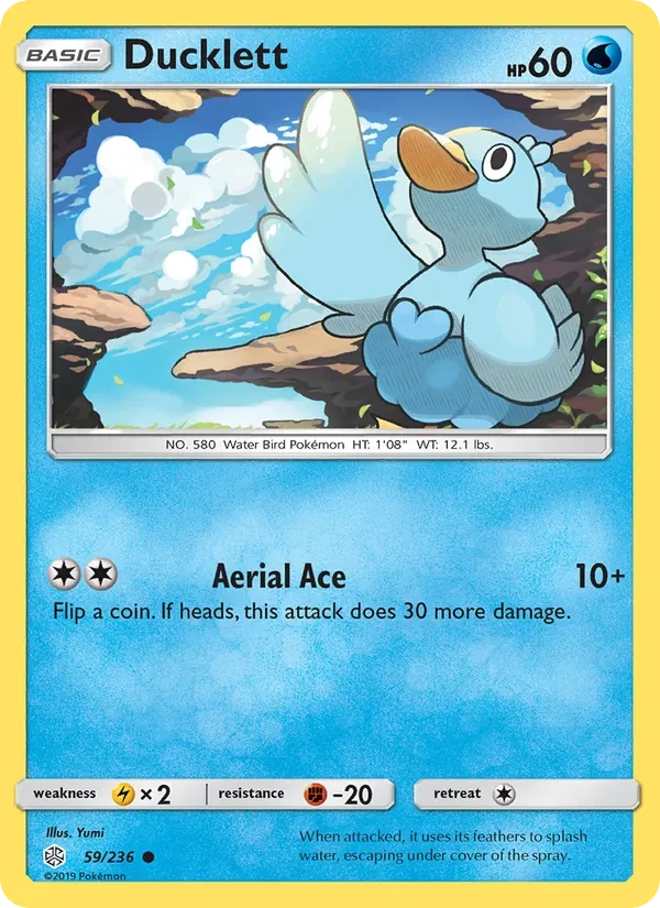 Ducklett 59/236 Cosmic Eclipse Pokémon card