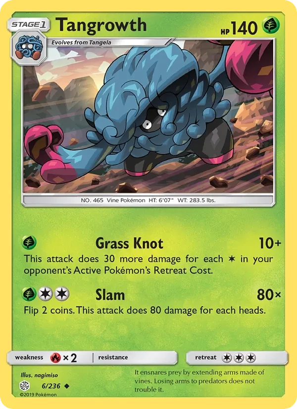 Tangrowth 6/236 Cosmic Eclipse Pokémon card