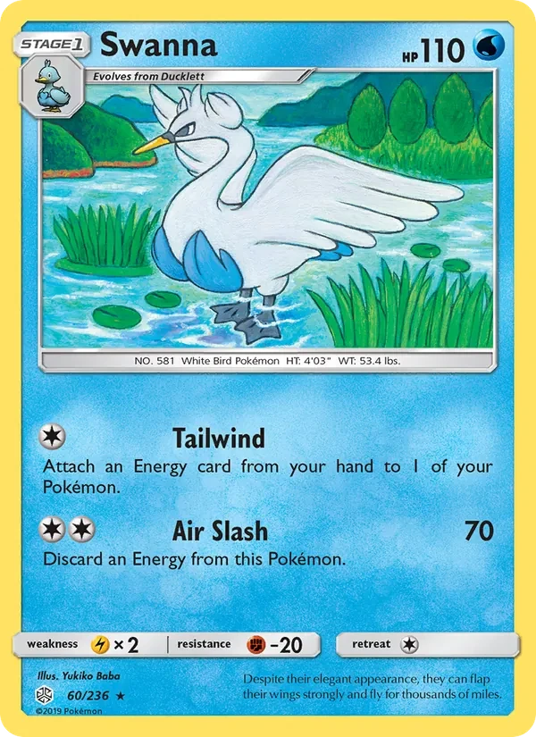 Swanna 60/236 Cosmic Eclipse Pokémon card