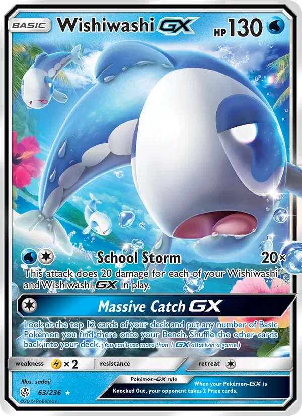 Wishiwashi GX 63/236 Cosmic Eclipse Pokémon card
