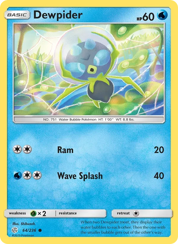 Dewpider 64/236 Cosmic Eclipse Pokémon kaart