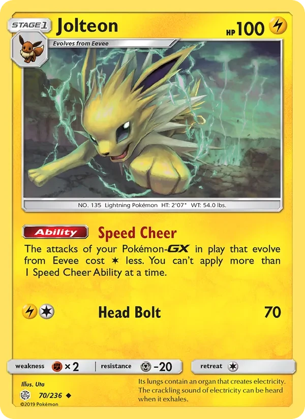 Jolteon 70/236 Cosmic Eclipse Pokémon card