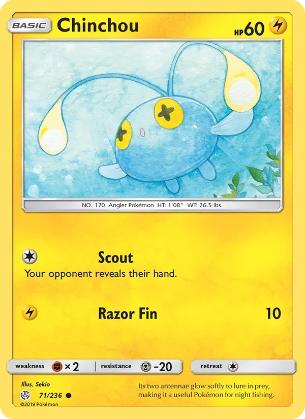 Chinchou 71/236 Cosmic Eclipse Pokémon card