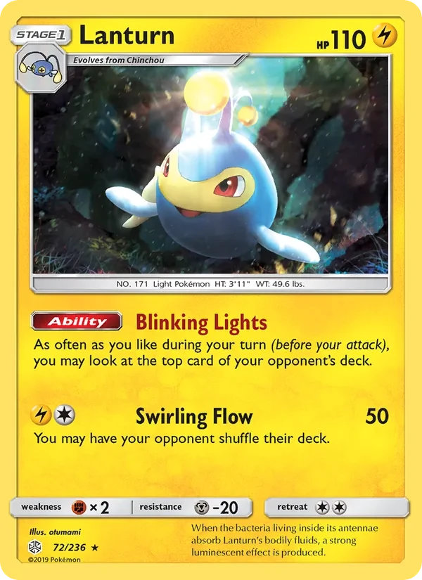 Lanturn 72/236 Cosmic Eclipse Pokémon Karte