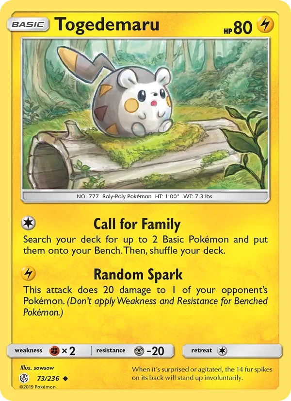 Togedemaru 73/236 Cosmic Eclipse Pokémon card