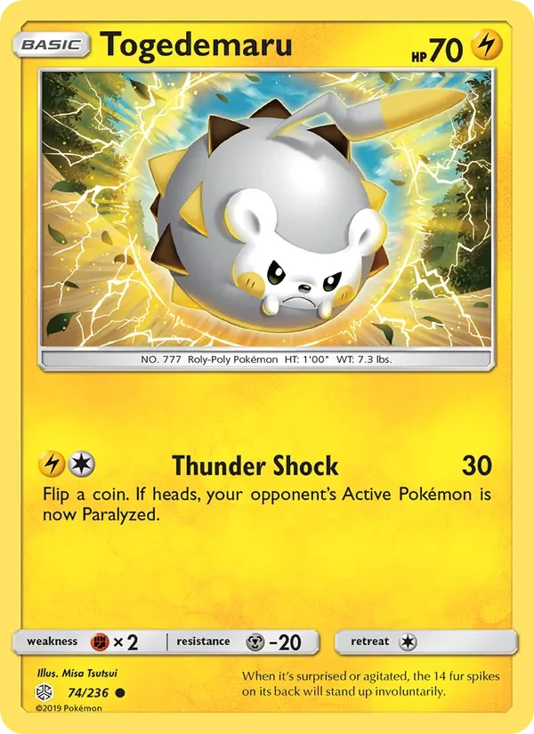 Togedemaru 74/236 Cosmic Eclipse Pokémon card