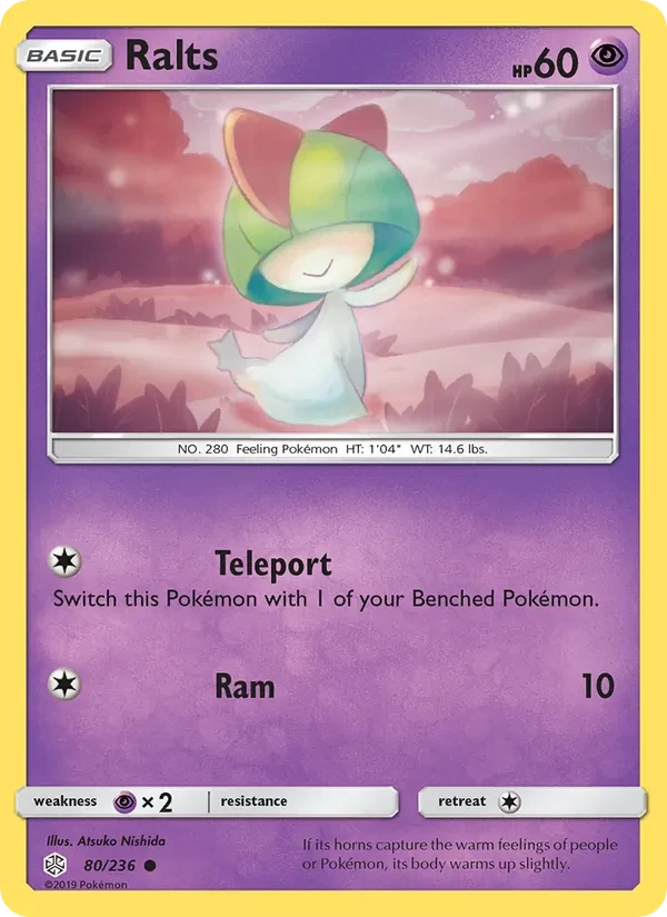 Ralts 80/236 Cosmic Eclipse Pokémon kaart
