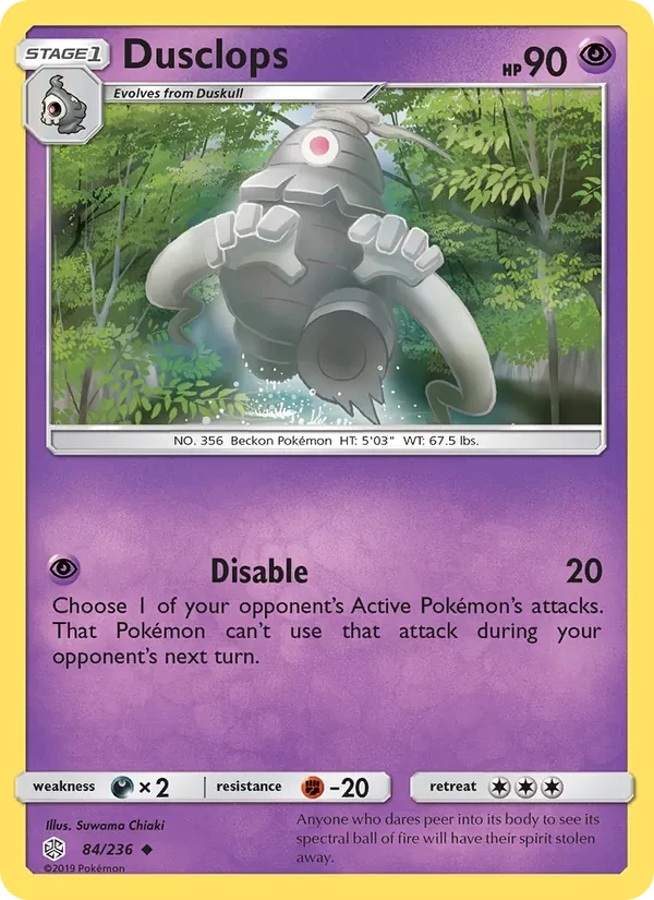 Dusclops 84/236 Cosmic Eclipse Pokémon card