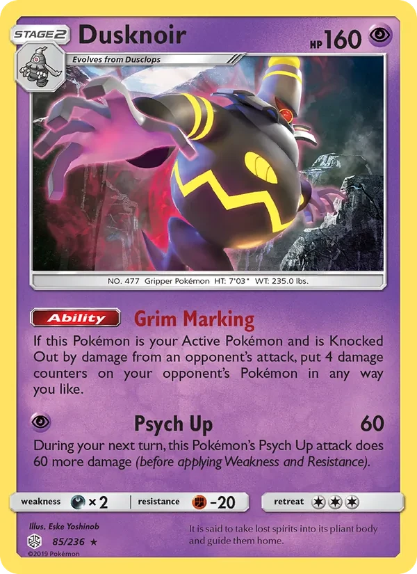 Dusknoir 85/236 Cosmic Eclipse Pokémon card