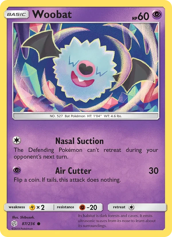 Woobat 87/236 Cosmic Eclipse Pokémon card