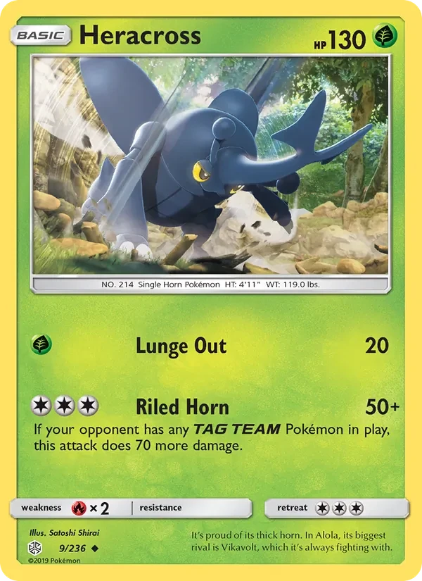 Heracross 9/236 Cosmic Eclipse Pokémon Karte