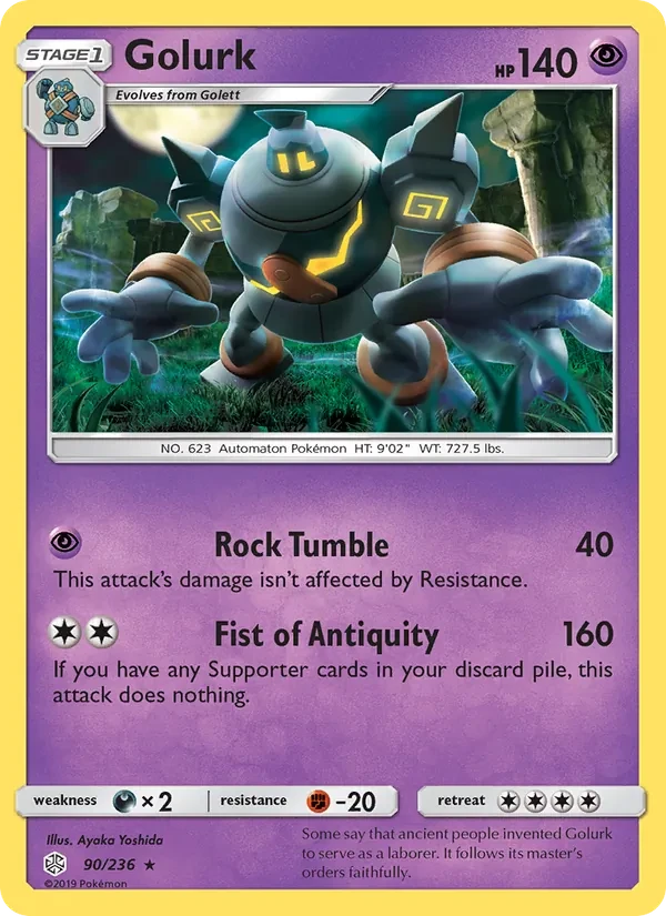 Golurk 90/236 Cosmic Eclipse Pokémon card