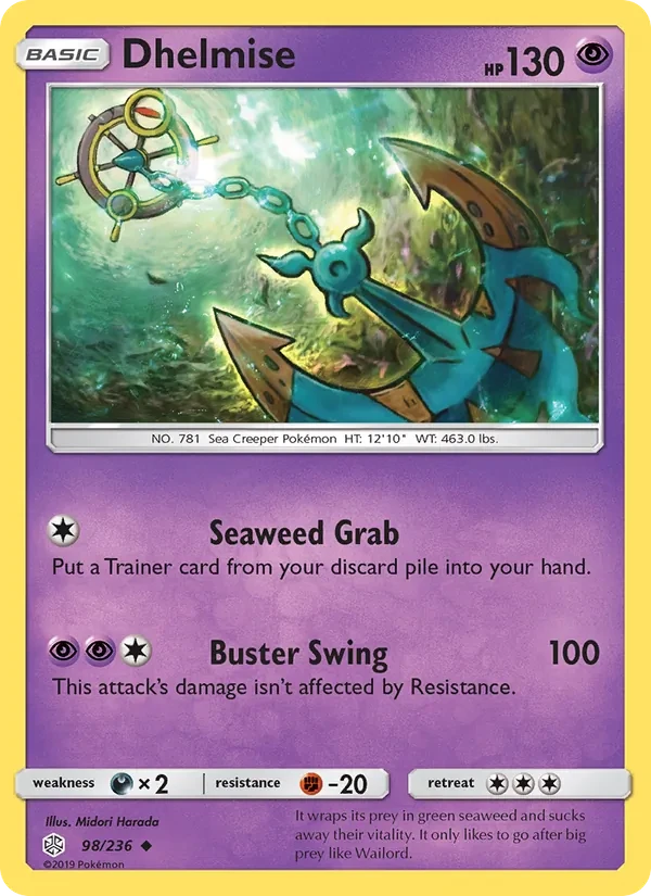 Dhelmise 98/236 Cosmic Eclipse Pokémon card