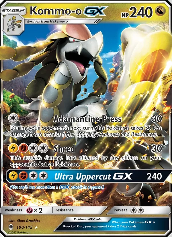 Kommo-o GX 100/145 Guardians Rising Pokémon card