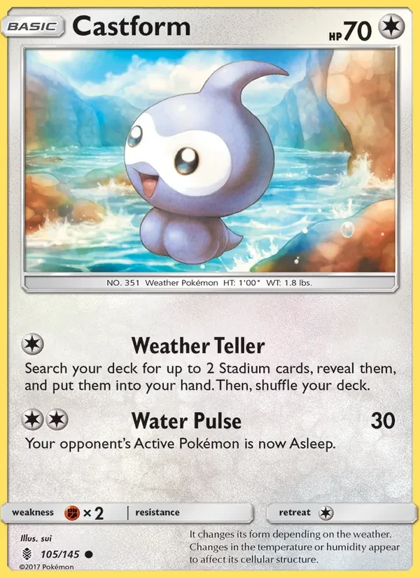 Castform 105/145 Guardians Rising Pokémon card
