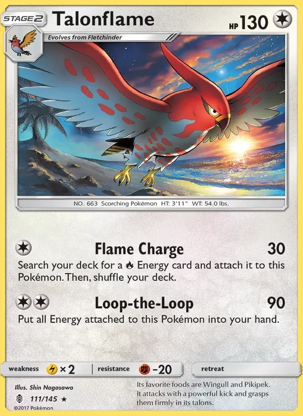 Talonflame 111/145 Guardians Rising Pokémon card