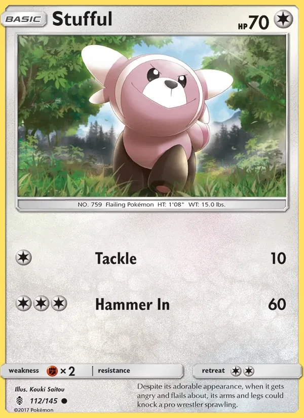 Stufful 112/145 Guardians Rising Pokémon card