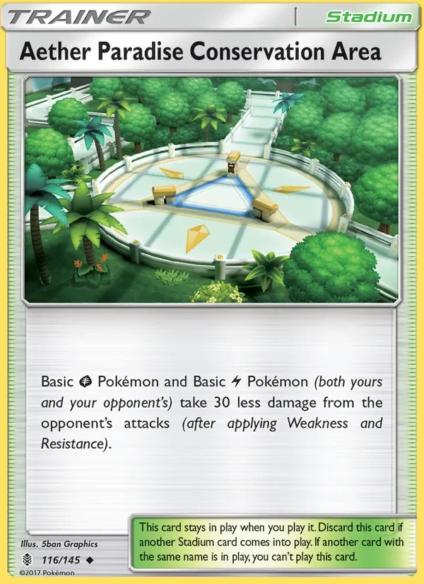 Aether Paradise Conservation Area 116/145 Guardians Rising Pokémon card