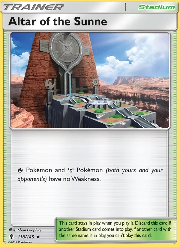 Altar of the Sunne 118/145 Guardians Rising Pokémon card