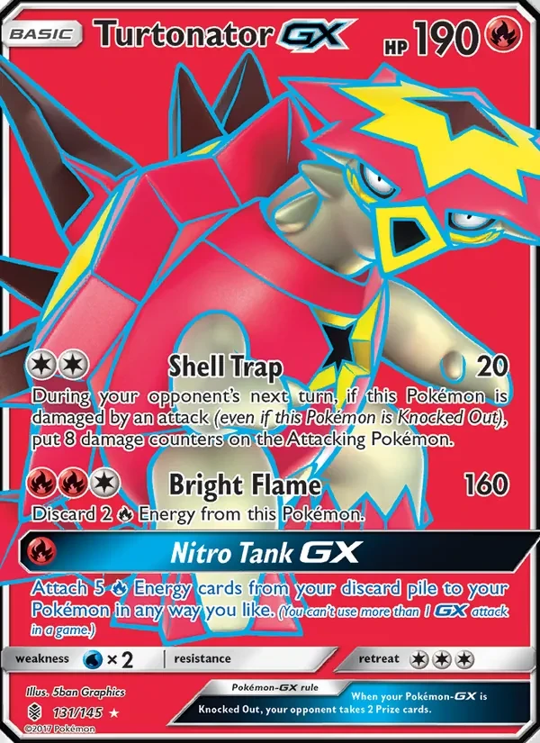 Turtonator GX 131/145 Guardians Rising Pokémon card
