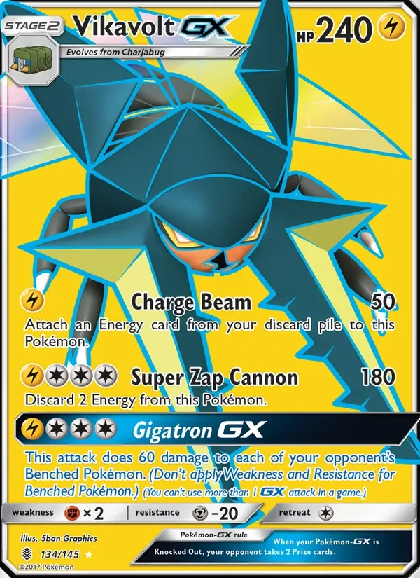 Vikavolt GX 134/145 Guardians Rising Pokémon card