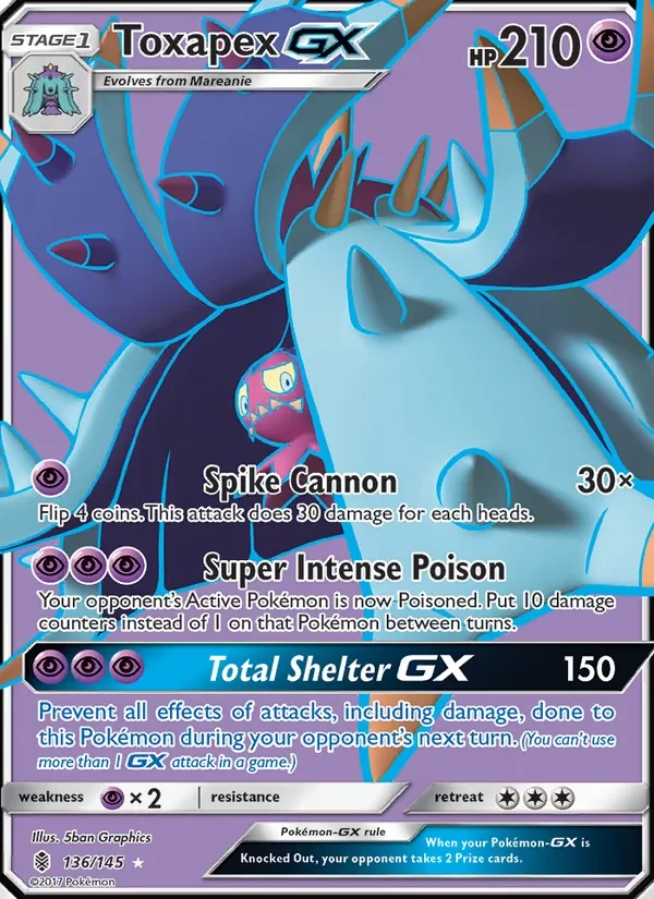 Toxapex GX 136/145 Guardians Rising Pokémon kaart
