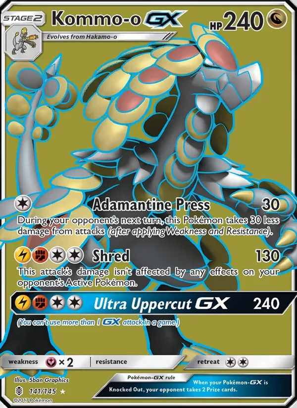 Kommo-o GX 141/145 Guardians Rising Pokémon card