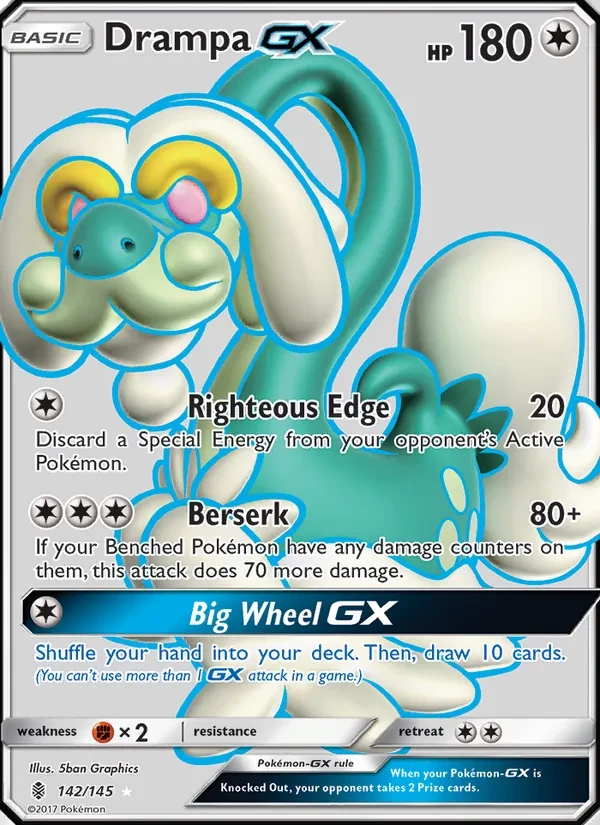 Drampa GX 142/145 Guardians Rising Pokémon Karte