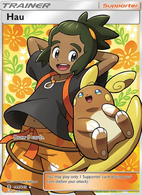 Hau 144/145 Guardians Rising Pokémon card
