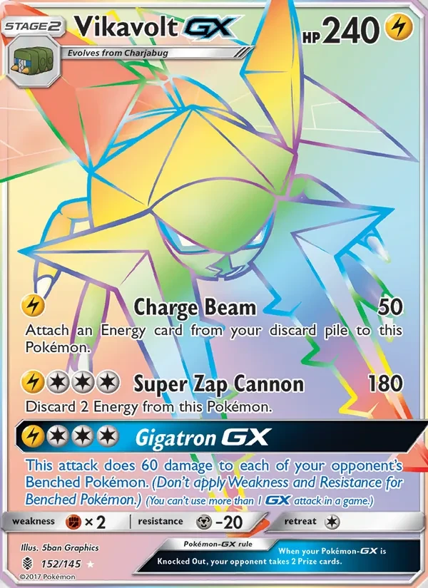Vikavolt GX 152/145 Guardians Rising Pokémon card