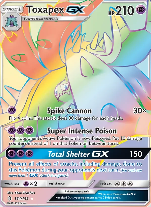 Carte Pokémon Toxapex GX 154/145 Guardians Rising