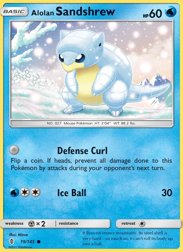 Alolan Sandshrew 19/145 Guardians Rising Pokémon card