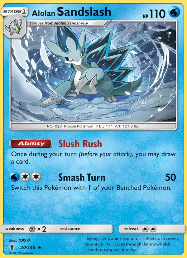 Alolan Sandslash 20/145 Guardians Rising Pokémon card