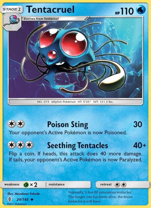 Tentacruel 24/145 Guardians Rising Pokémon card