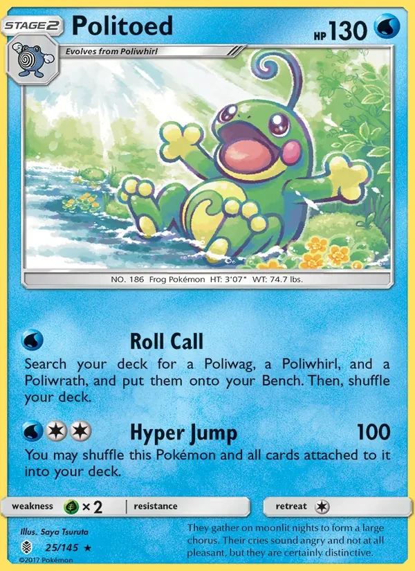 Politoed 25/145 Guardians Rising Pokémon card