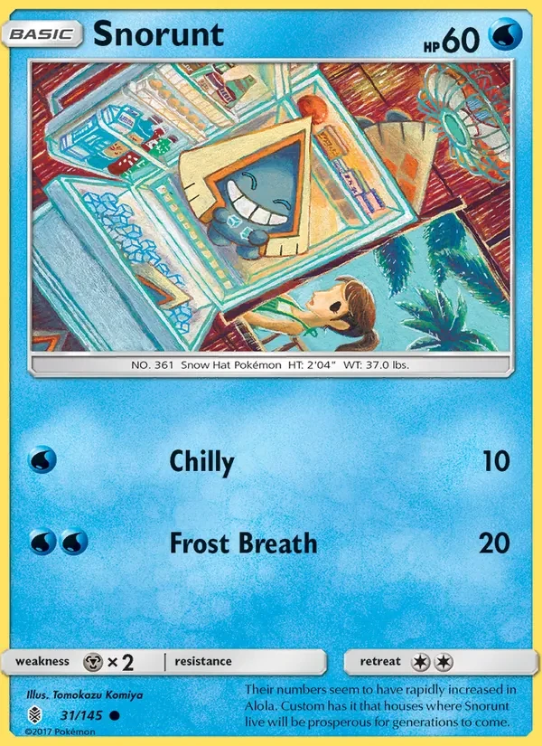 Snorunt 31/145 Guardians Rising Pokémon card